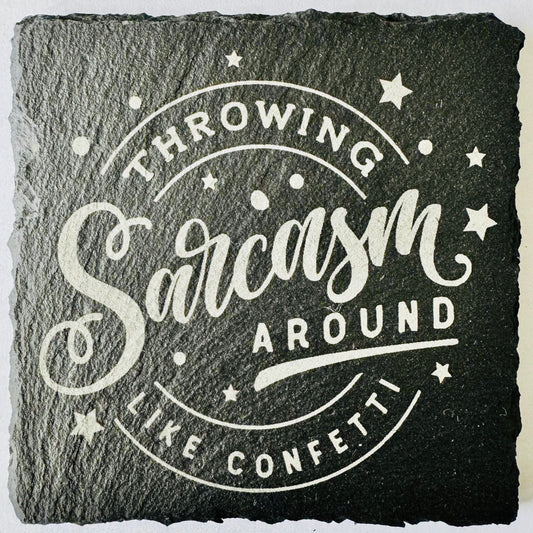 Laser Etched Funny Slate Coaster