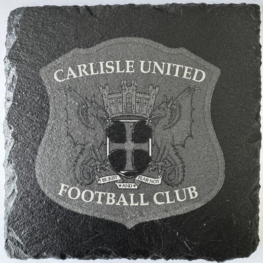 Laser Etched Carlisle United FC Slate Coaster