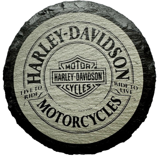 Laser Etched   Slate  Harley Davidson Coaster x 4